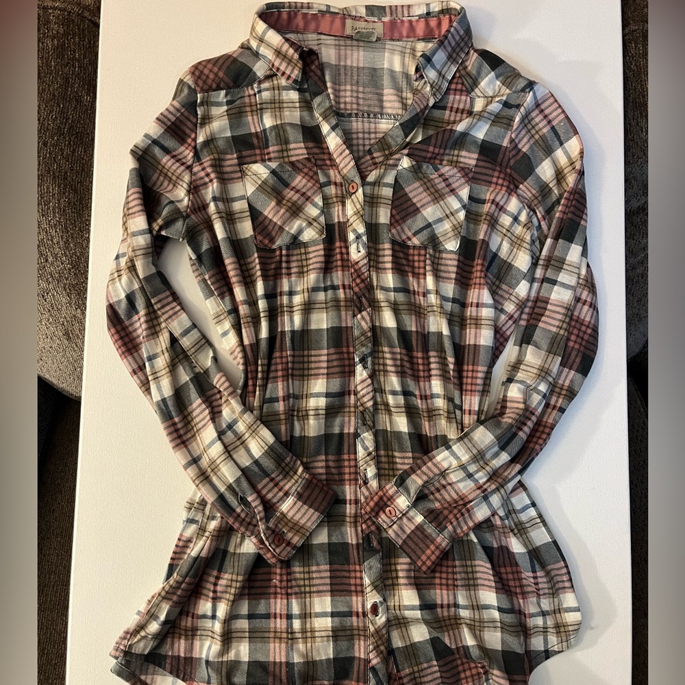 Pink and gray flannel